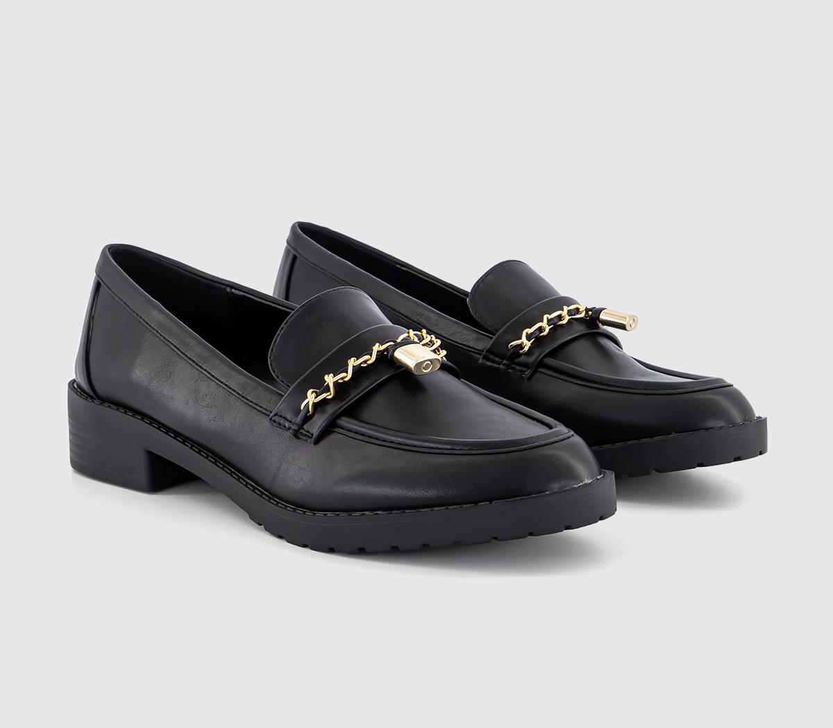 OFFICE Fizz Hardware Penny Loafers Black - Flat Shoes for Women