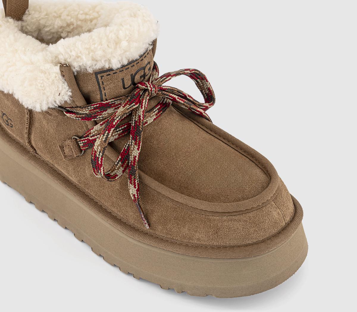 UGG Funkarra Cabin Cuff Boots Chestnut - Women's Slippers