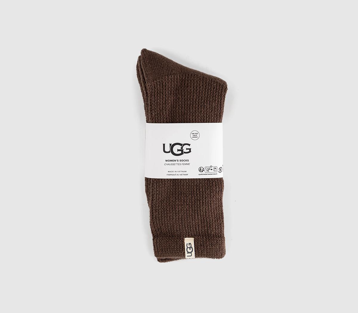 UGGShealy Cozy Crew Socks Burnt Cedar