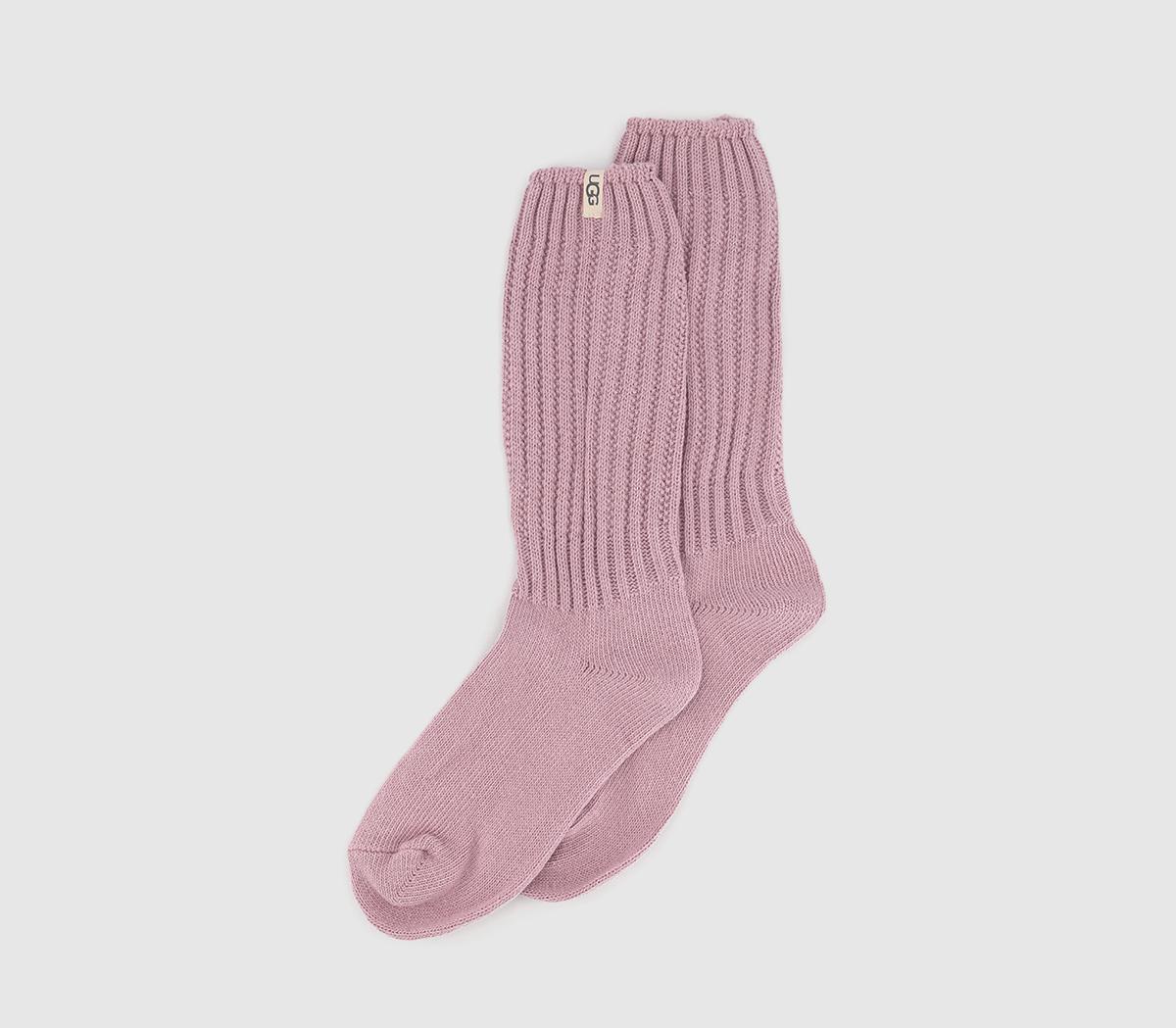 UGG Tyla Slouchy Crew Socks Clay Pink, One Size