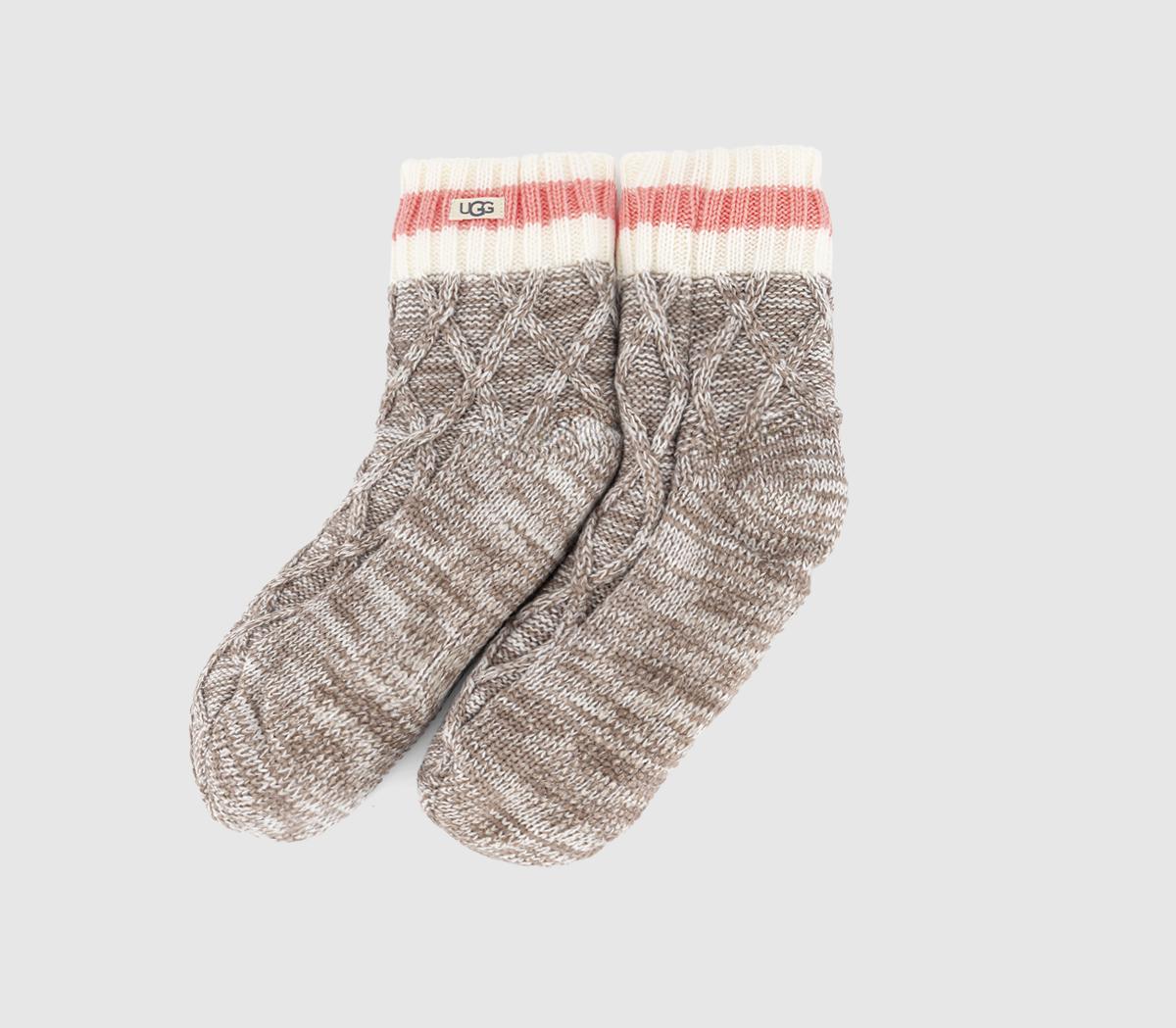 UGG Deedee Fleece Lined Quarter Socks All Spice Pink Coral, One Size