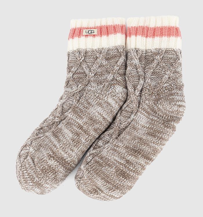 UGG Deedee Fleece Lined Quarter Socks All Spice Pink Coral
