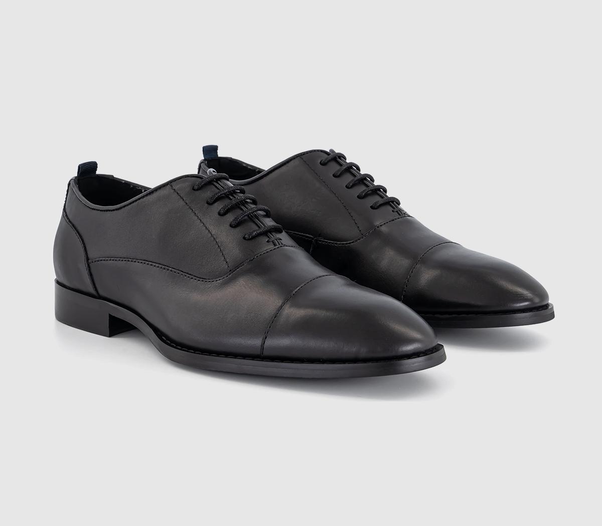 OFFICE Mens Montana Toecap Oxford Shoes Black Leather, 11