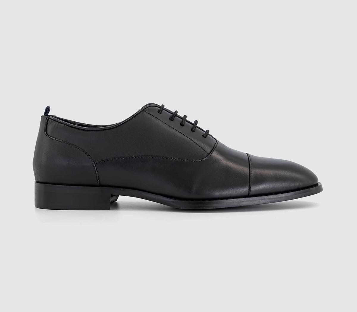 OFFICE Montana Toecap Oxford Shoes Black Leather - Men’s Smart Shoes