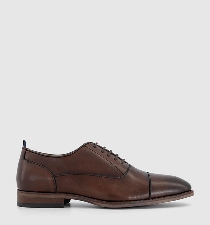 OFFICE Montana Toecap Oxford Shoes Brown Leather