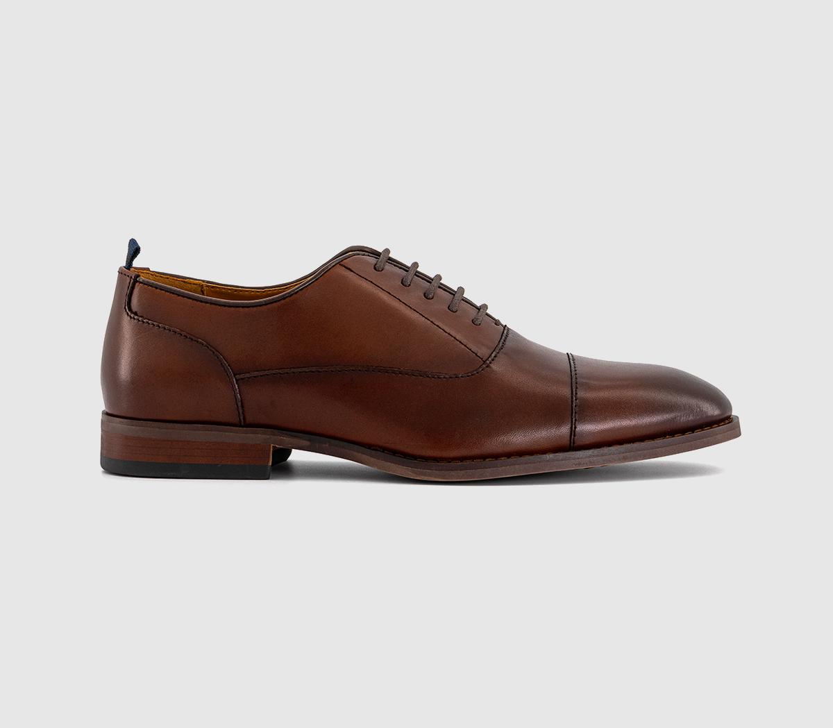 OFFICE Mens Montana Toecap Oxford Shoes Chocolate Brown, 12