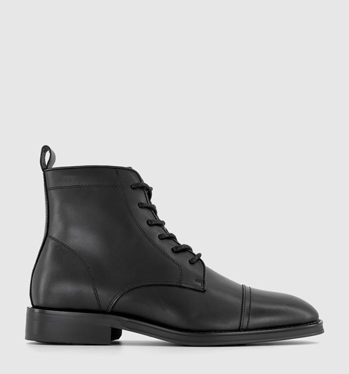 OFFICE Berwick Smart Laceup Toecap Boots Black Leather