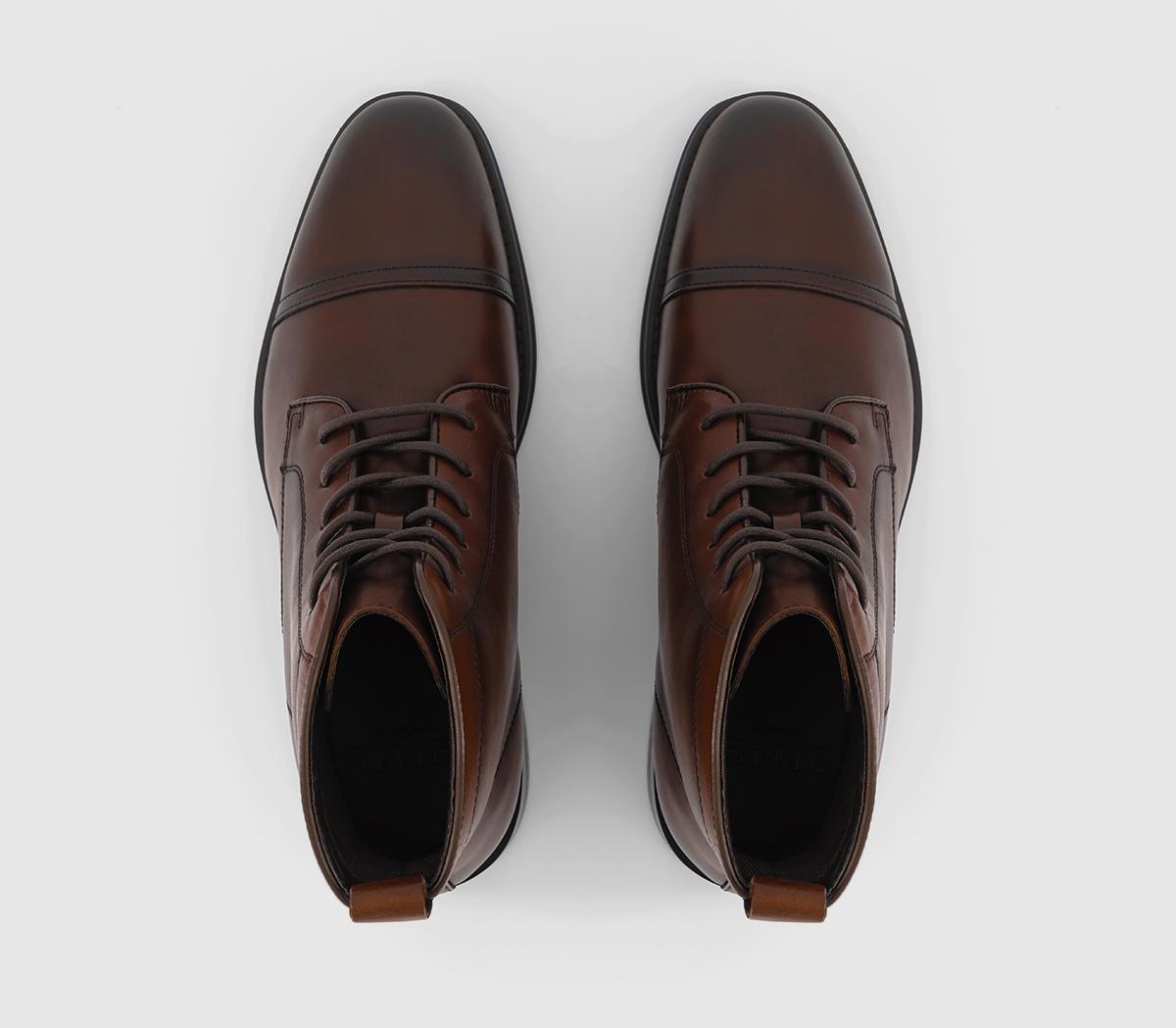 OFFICEBerwick Smart Laceup Toecap BootsChocolate Leather
