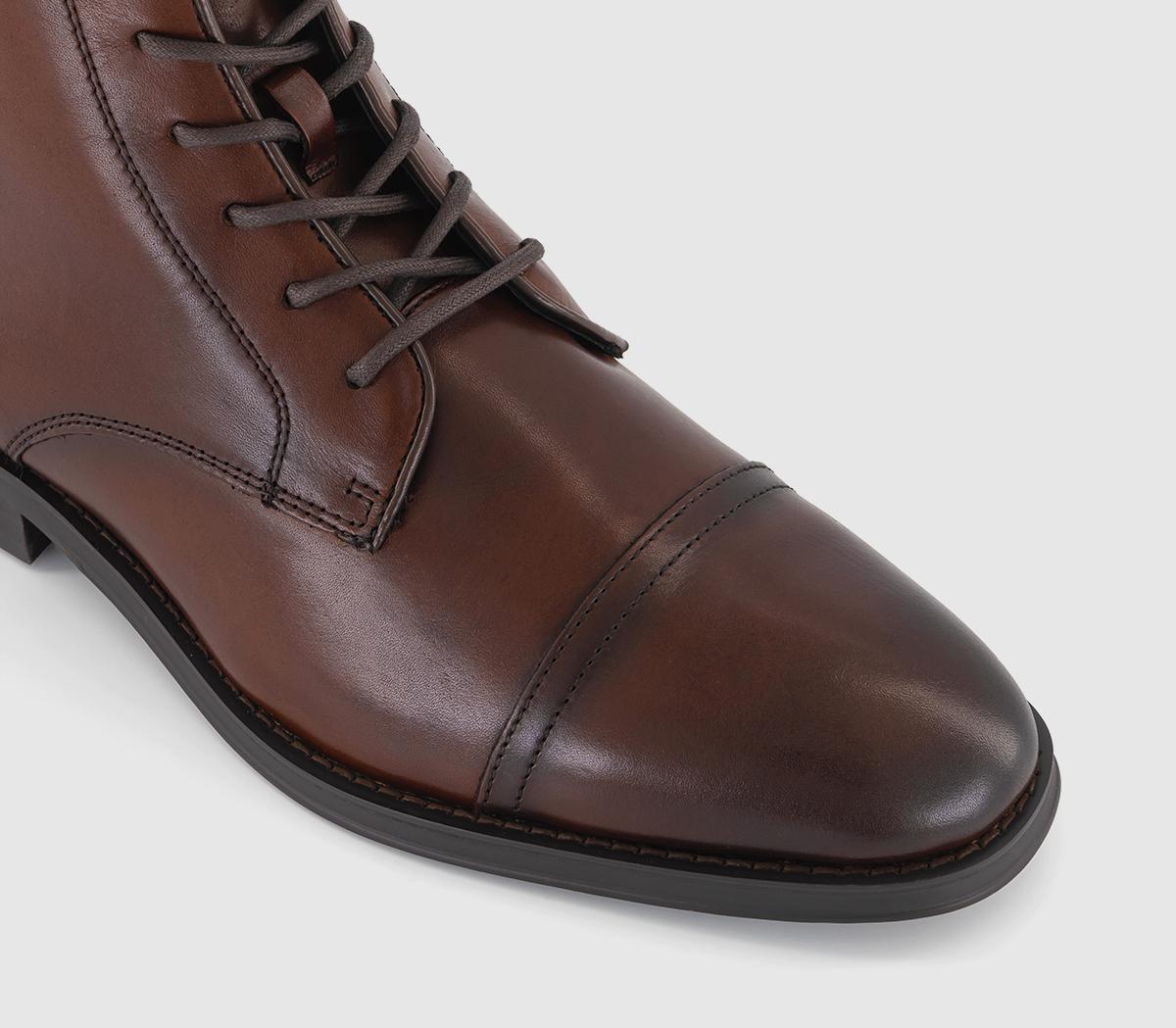 OFFICEBerwick Smart Laceup Toecap BootsChocolate Leather