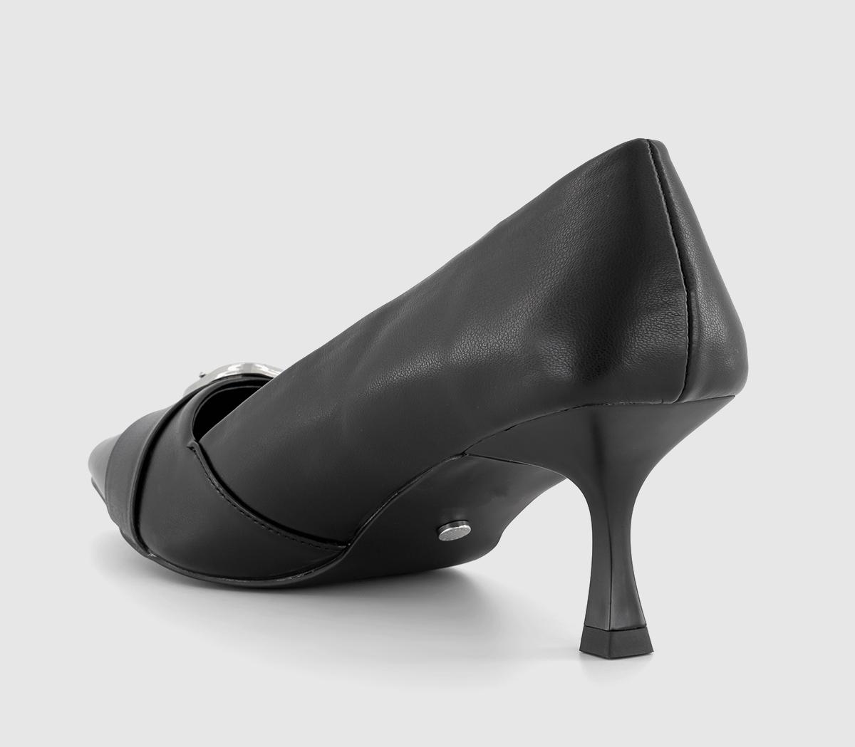 OFFICEMargarita Buckle Detail Kitten Heel CourtsBlack