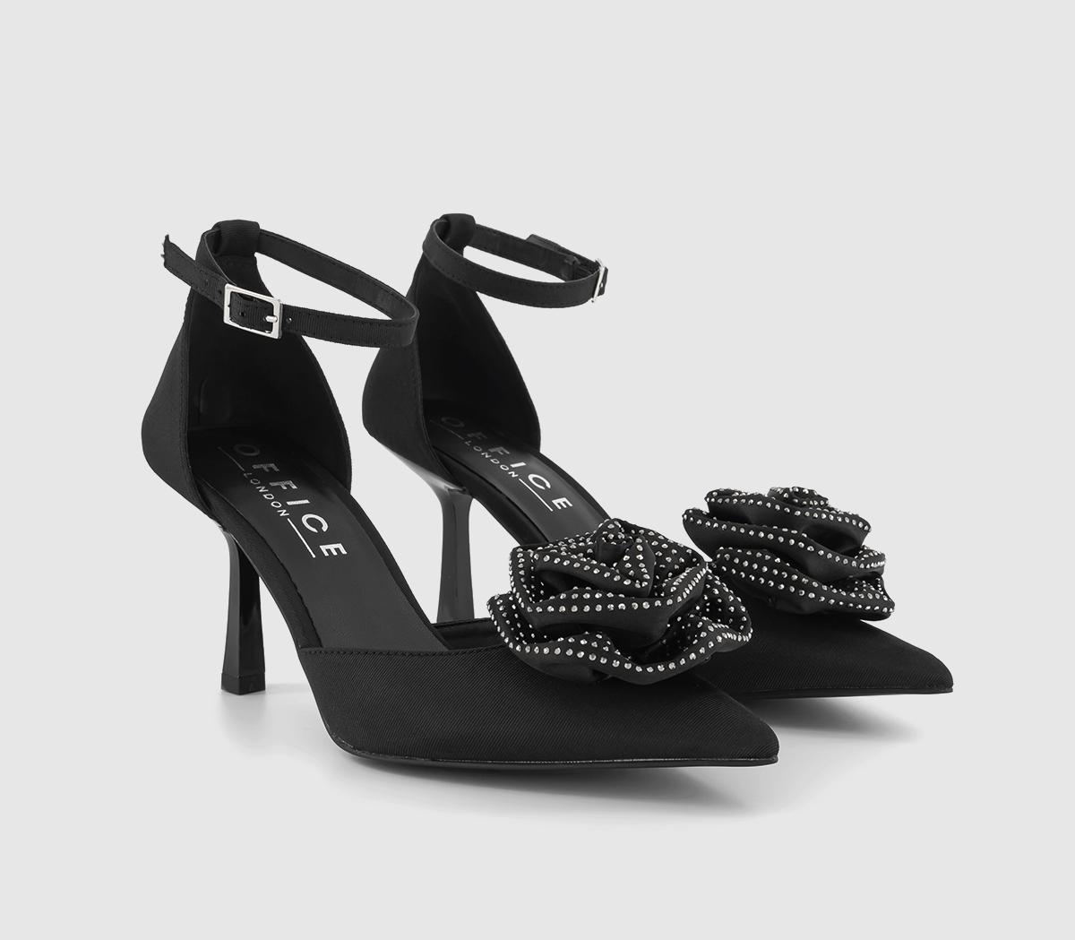 OFFICE Womens Mojito Corsage Trim Court Shoes Black, 3