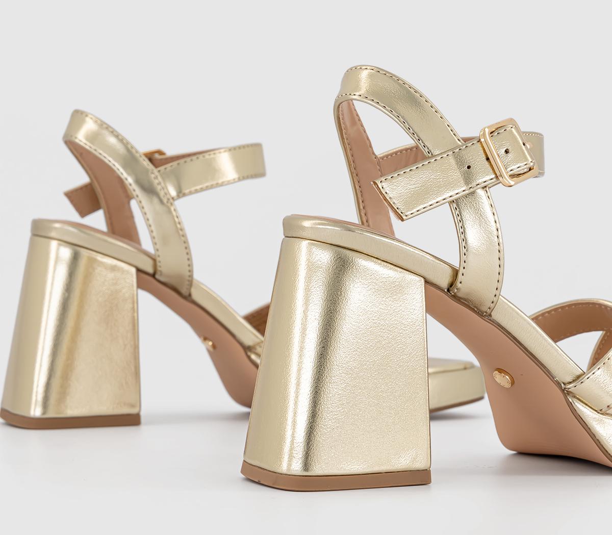 OFFICEHarper Cross Strap Platform SandalsGold