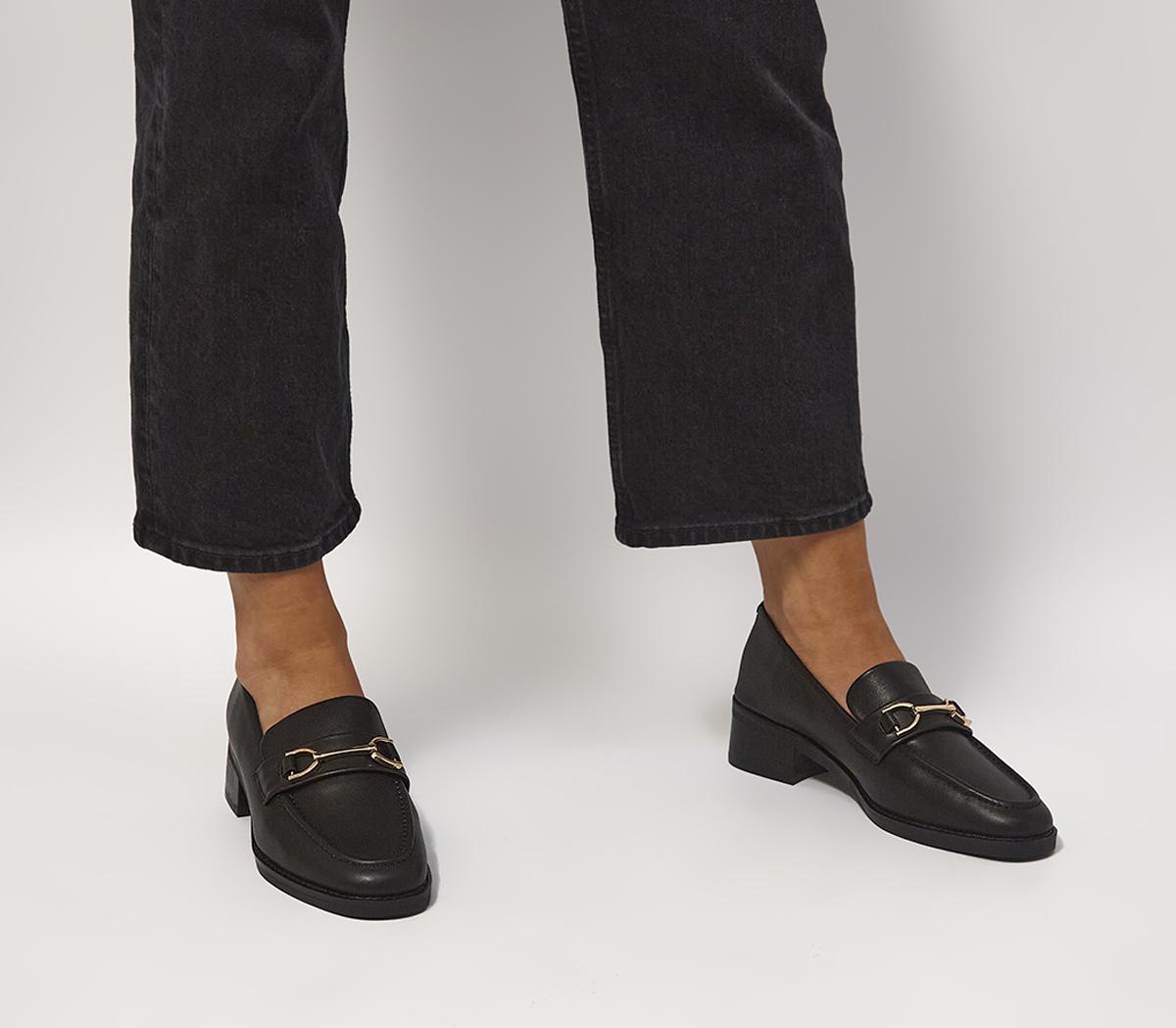 OFFICEFlair Leather Heel Loafers OFFICEFlair Leather Heel LoafersBlack Leather