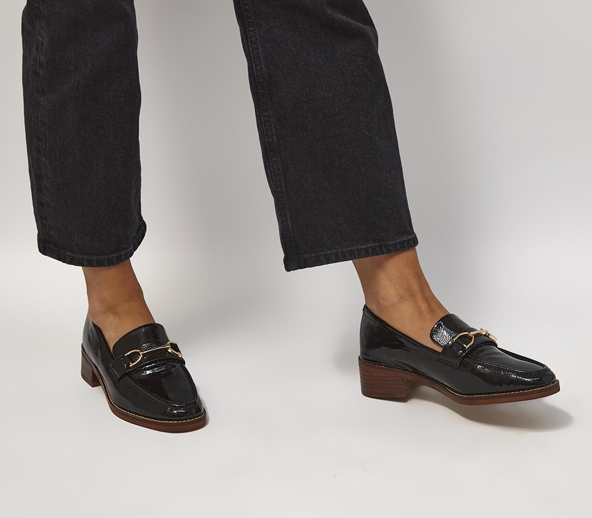 OFFICEFlair Patent Leather Heel Loafers OFFICEFlair Patent Leather Heel LoafersBlack Crinkle Patent