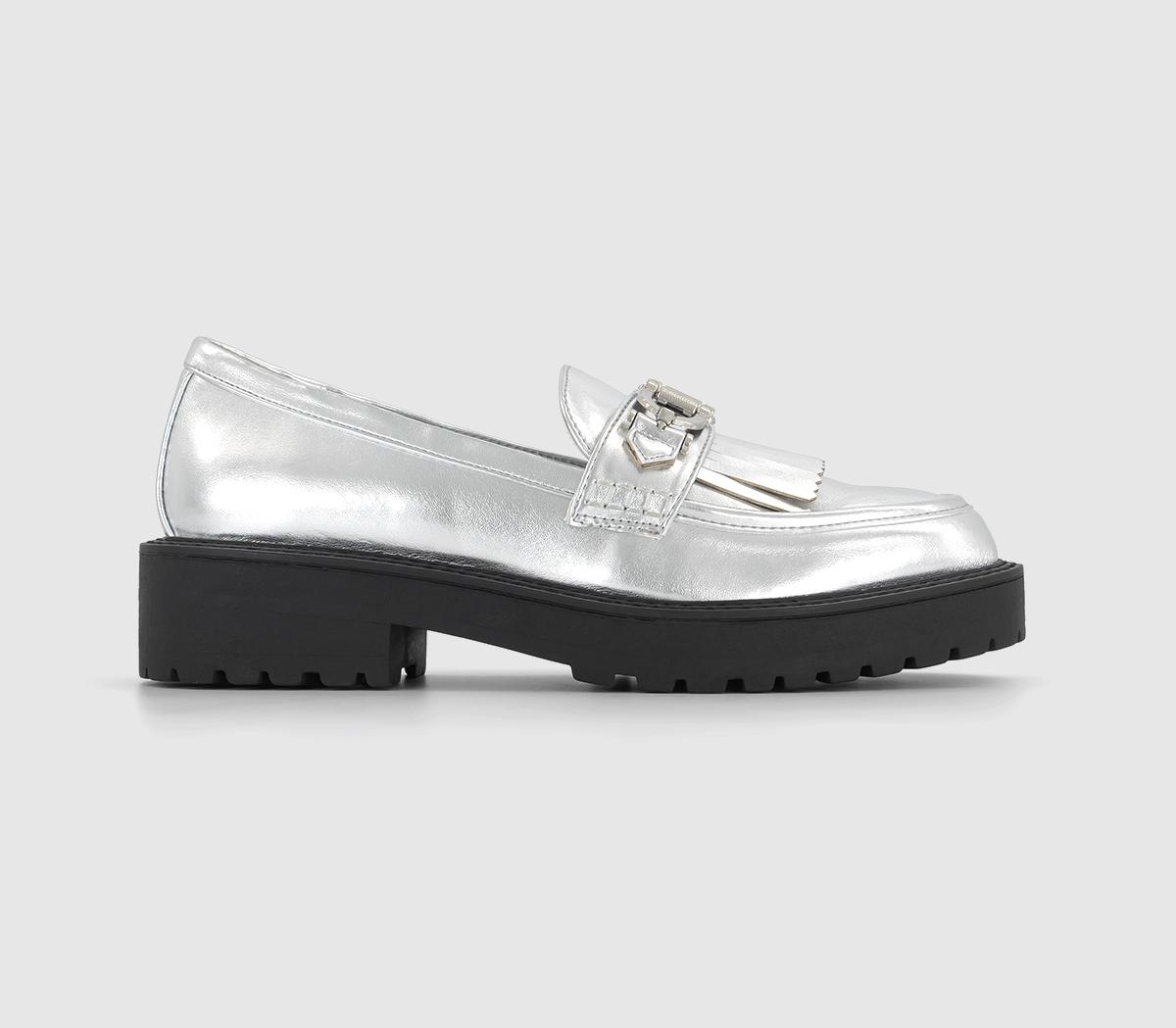 OFFICEFrankly Trim And Fringe LoafersSilver