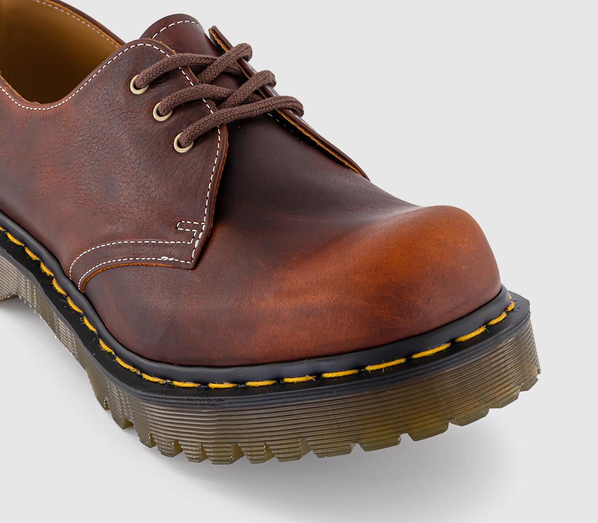 Dr. Martens 1461 3 Eye Bump Toe Shoes Heritage Tan Phoenix