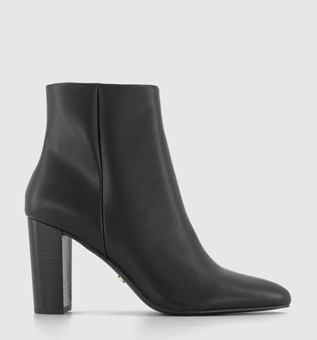 Office Adore Stack Heel Ankle Boots Black