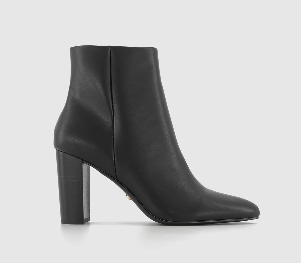 Adore Stack Heel Ankle Boots Black