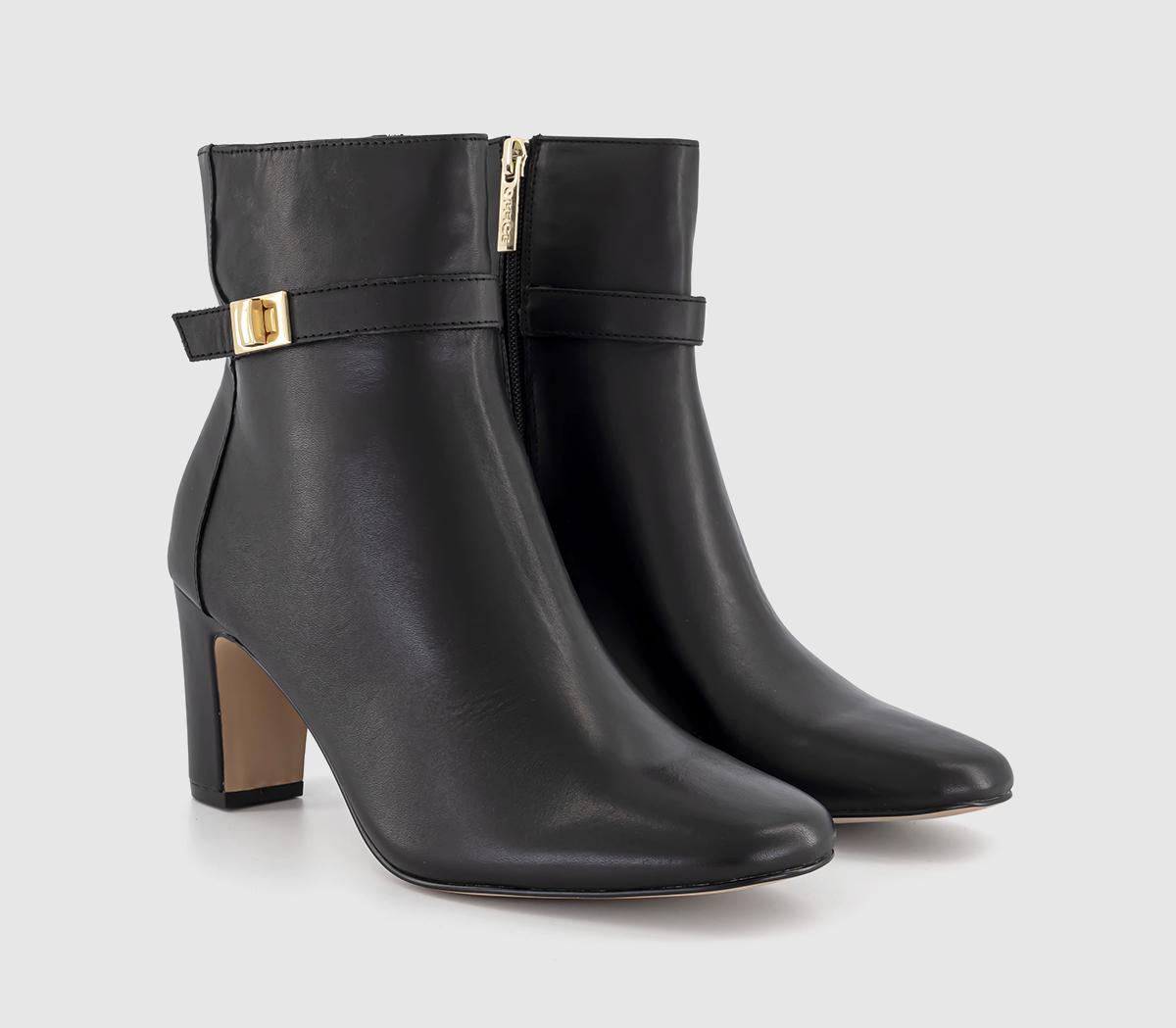 OFFICEAmelia Buckle Detail Heeled BootsBlack Leather