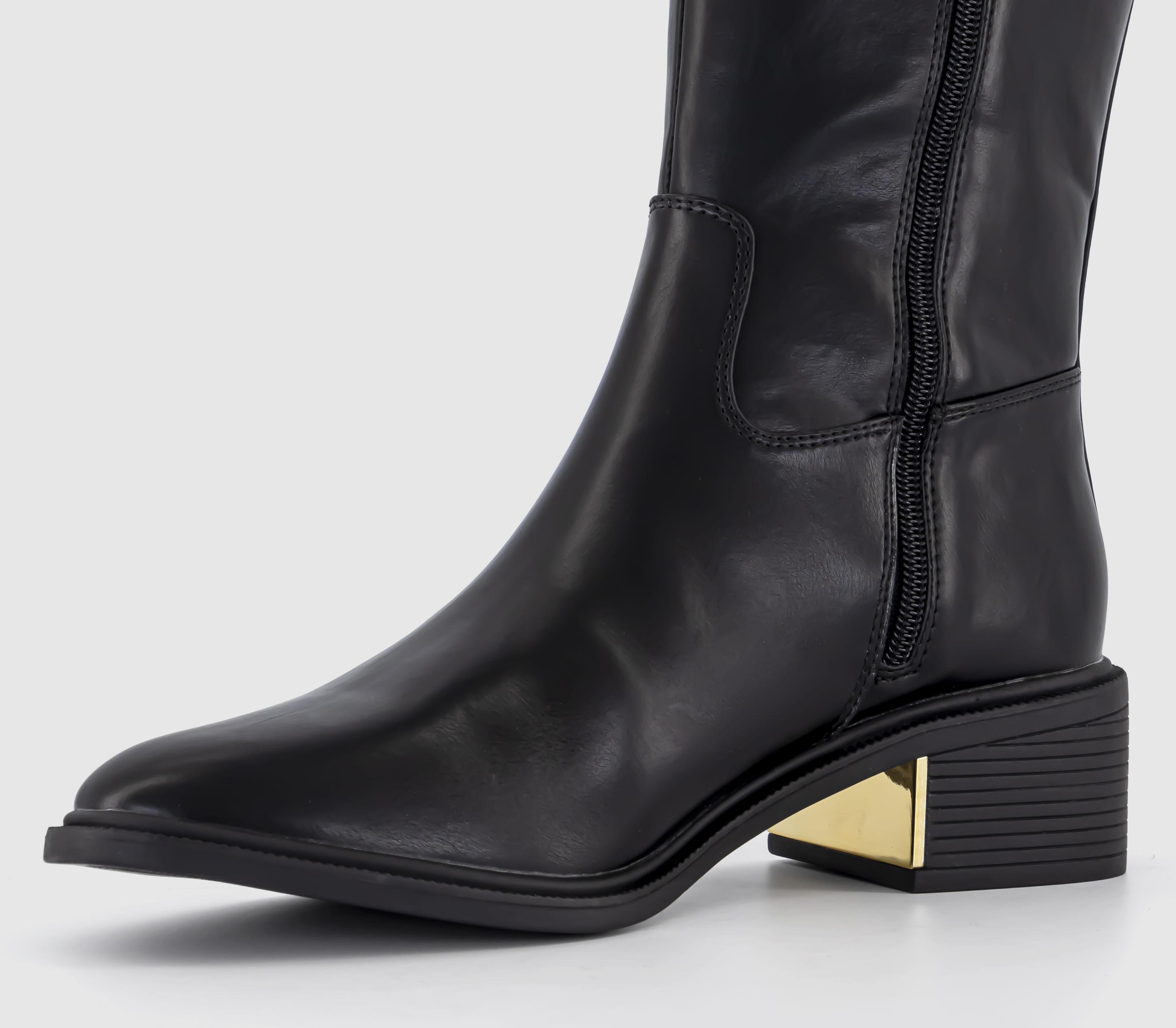 OFFICEKarmen Gold Hardware Riding BootsBlack