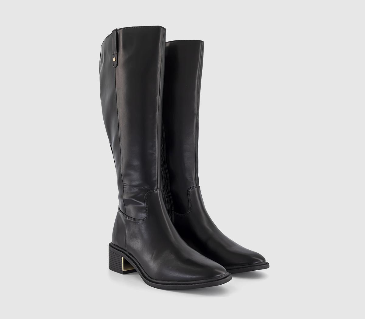 OFFICEKarmen Gold Hardware Riding BootsBlack