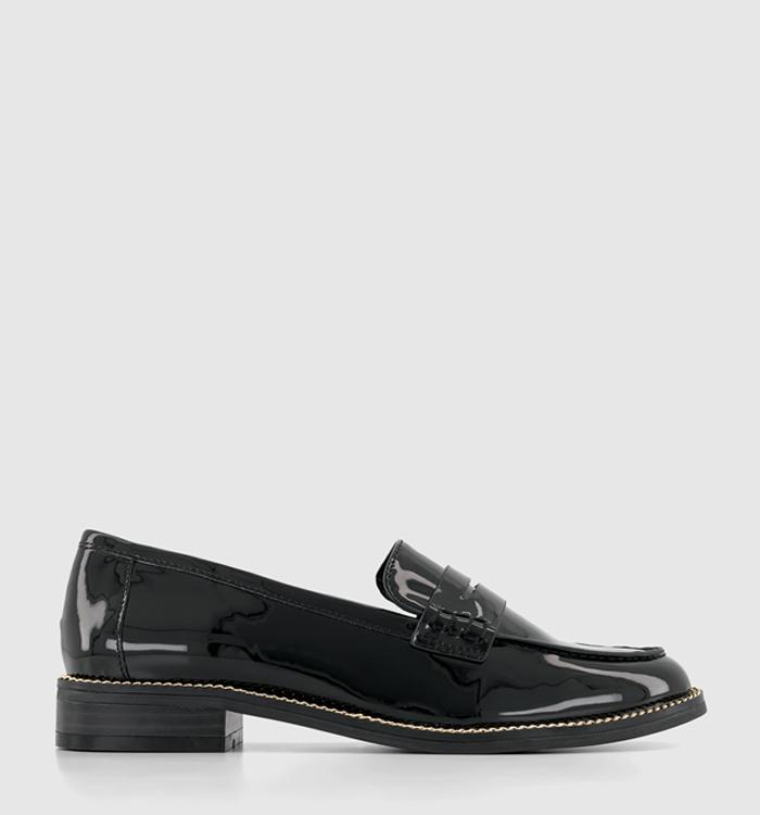 OFFICE Fire Ball Chain Welt Loafers Black Patent