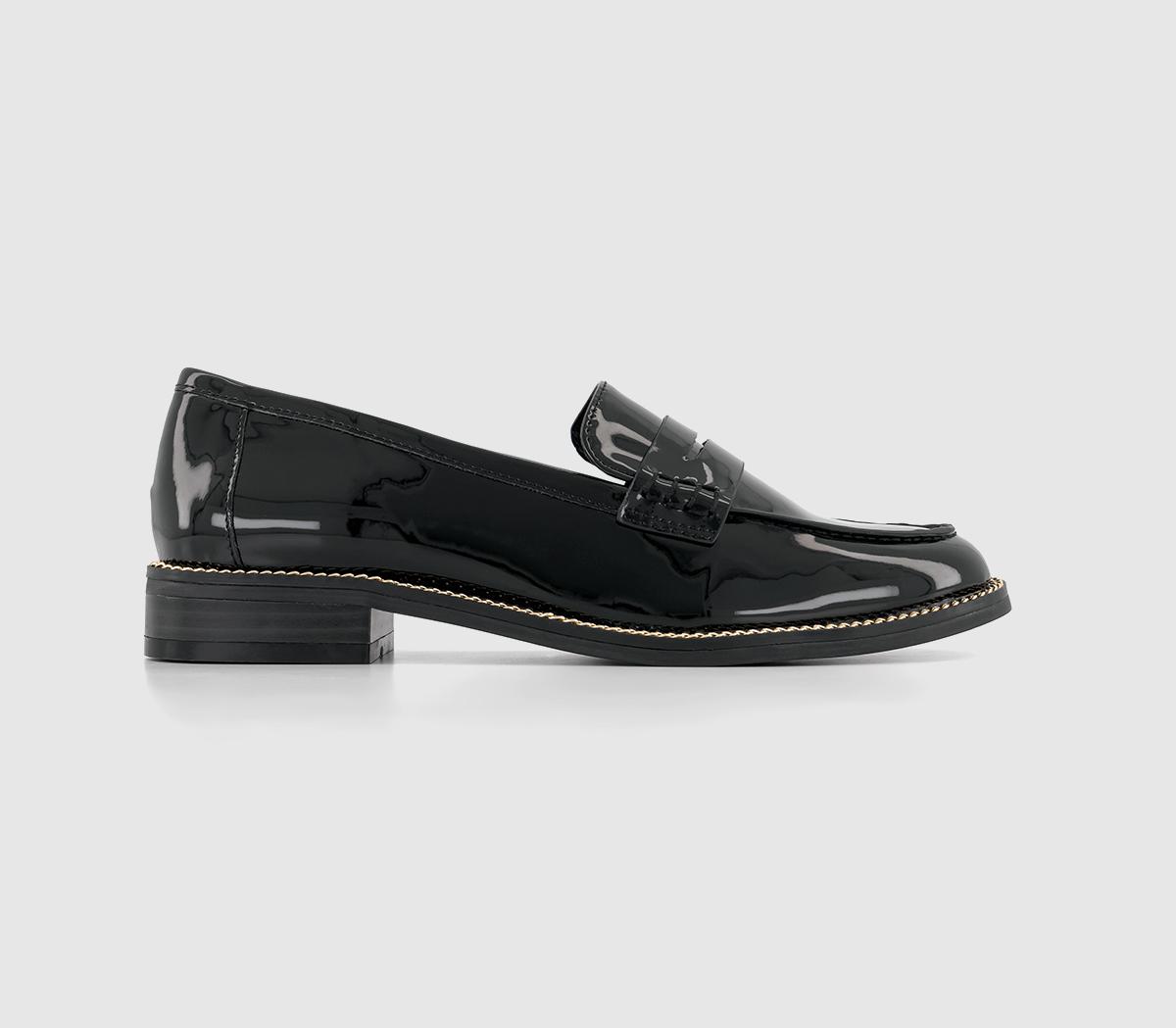 Fire Ball Chain Welt Loafers Black Patent