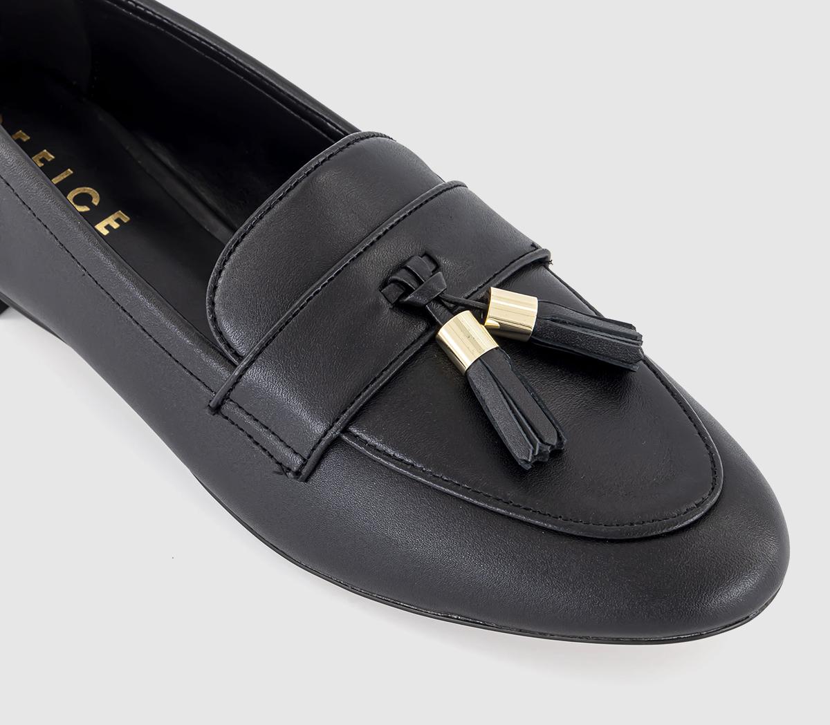 OFFICEFine Line Leather Tassel LoafersBlack Leather