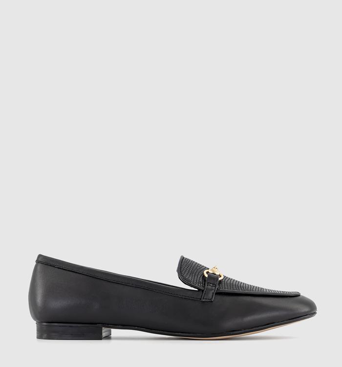 OFFICE Finer Leather Embossed Loafers Black Leather