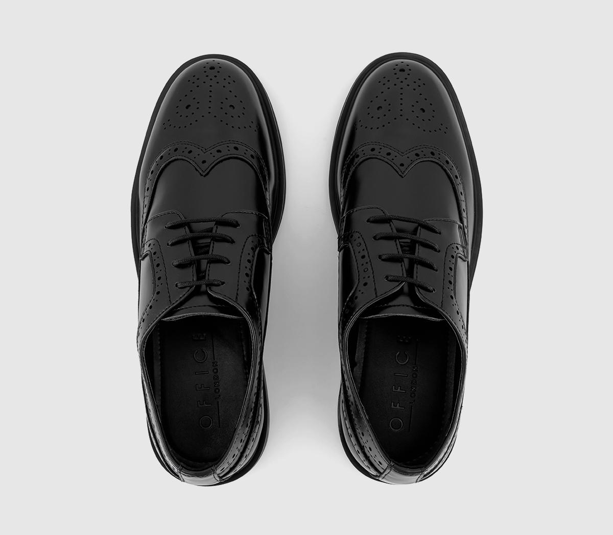 OFFICE Marc Chunky Longwing Brogue Shoes Black - Men’s Smart Shoes