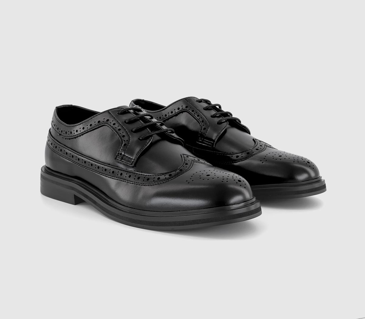 OFFICE Marc Chunky Longwing Brogue Shoes Black - Men’s Smart Shoes