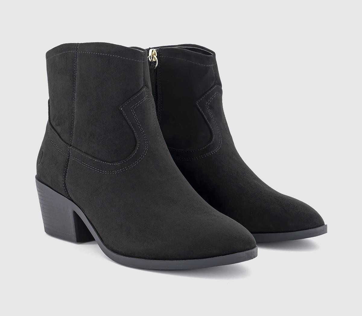 EARTHADDICTEarth Addict: Geo Block Heel Western BootsBlack