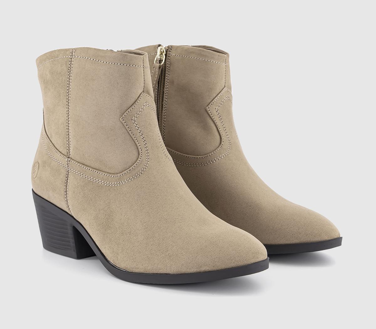 EARTHADDICTEarth Addict: Geo Block Heel Western Boots EARTHADDICTEarth Addict: Geo Block Heel Western BootsTaupe