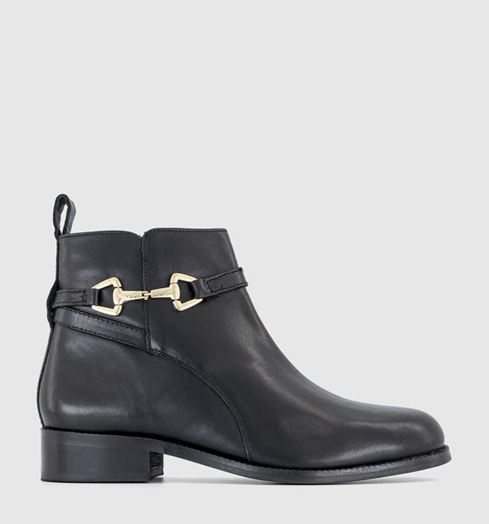 OFFICE Abloom Trim Detail Ankle Boots Black Leather