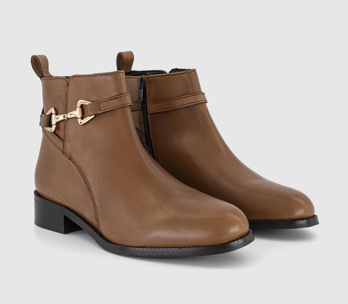 OFFICEAbloom Trim Detail Ankle BootsTan Leather