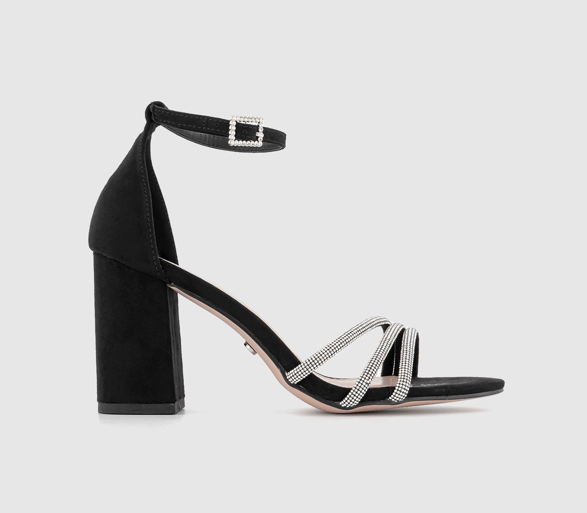 Office black 2025 strappy sandals