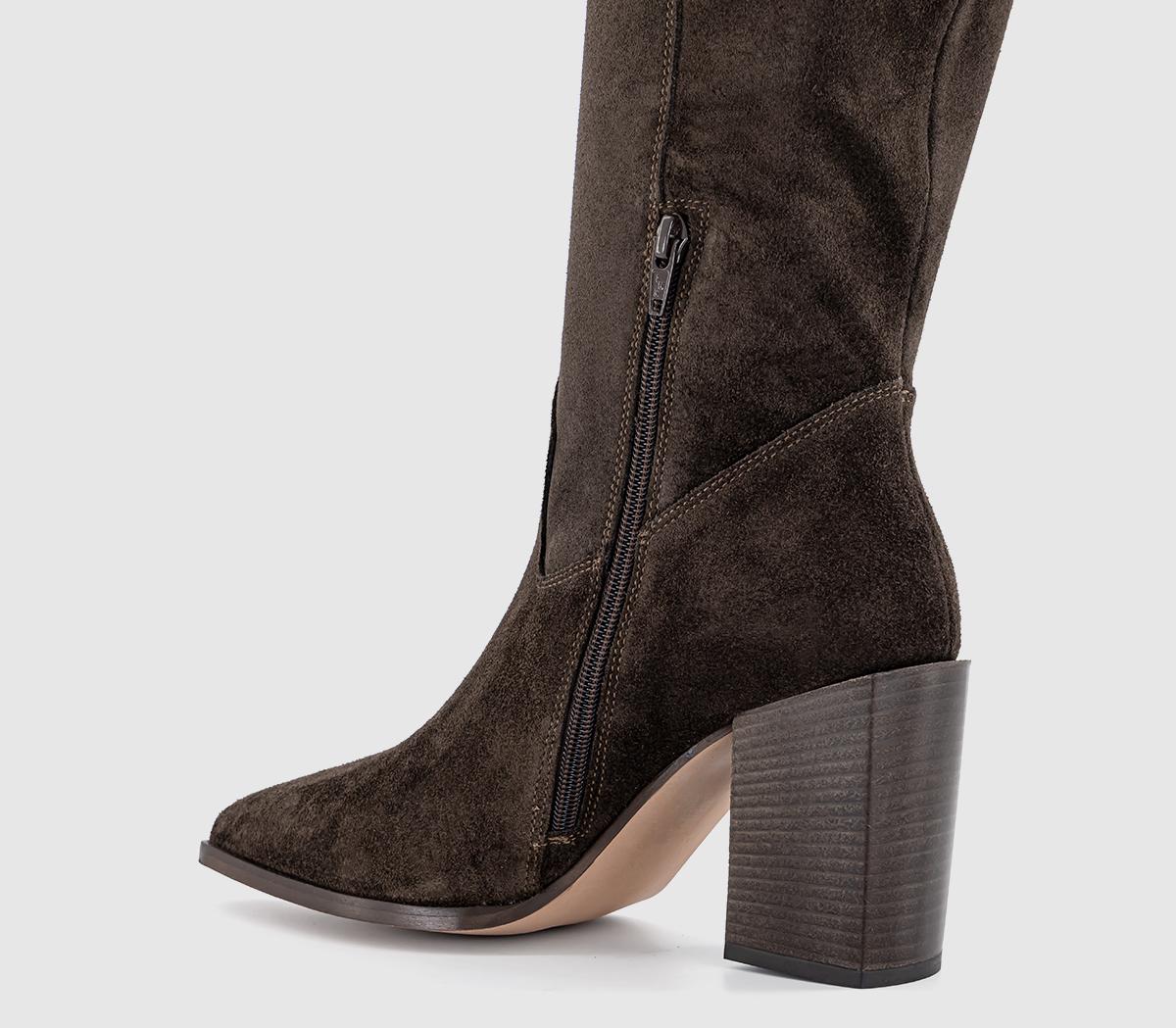 OFFICEKatarina Slouch Western Knee BootsBrown Suede