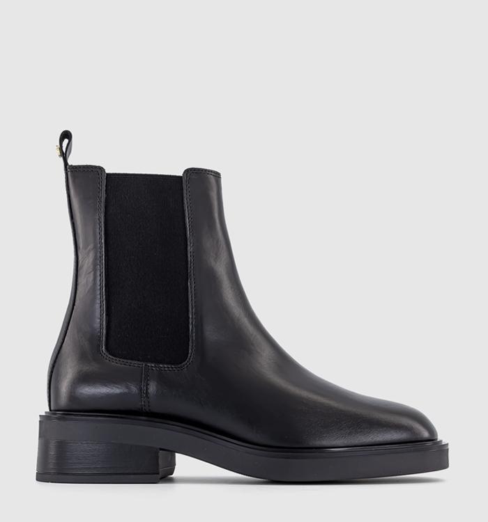 OFFICE Attention Clean Chelsea Ankle Boots Black Leather