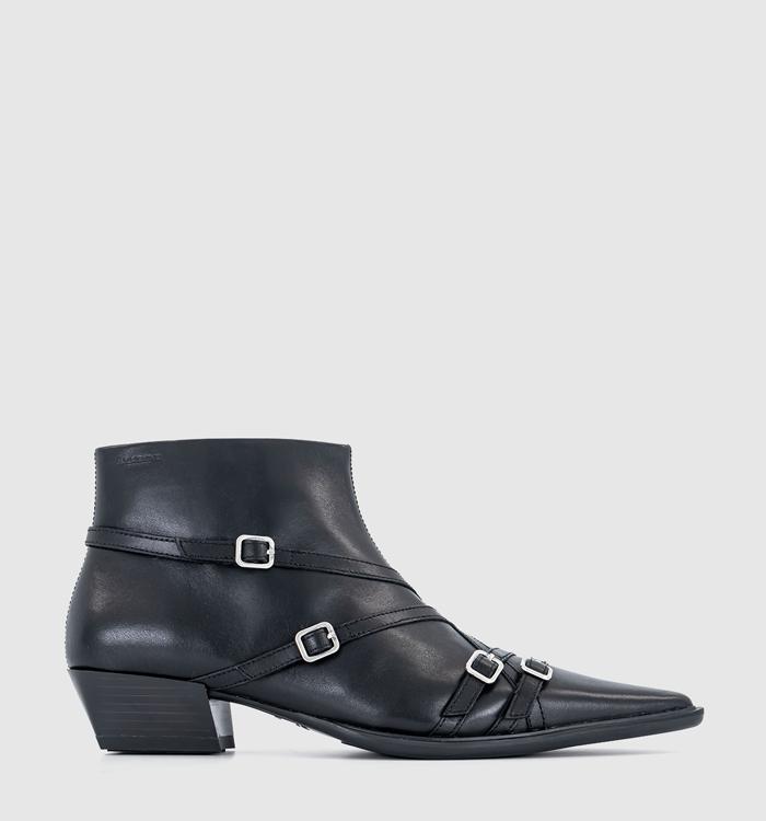 Vagabond Shoemakers Cassie Buckle Ankle Boots Black