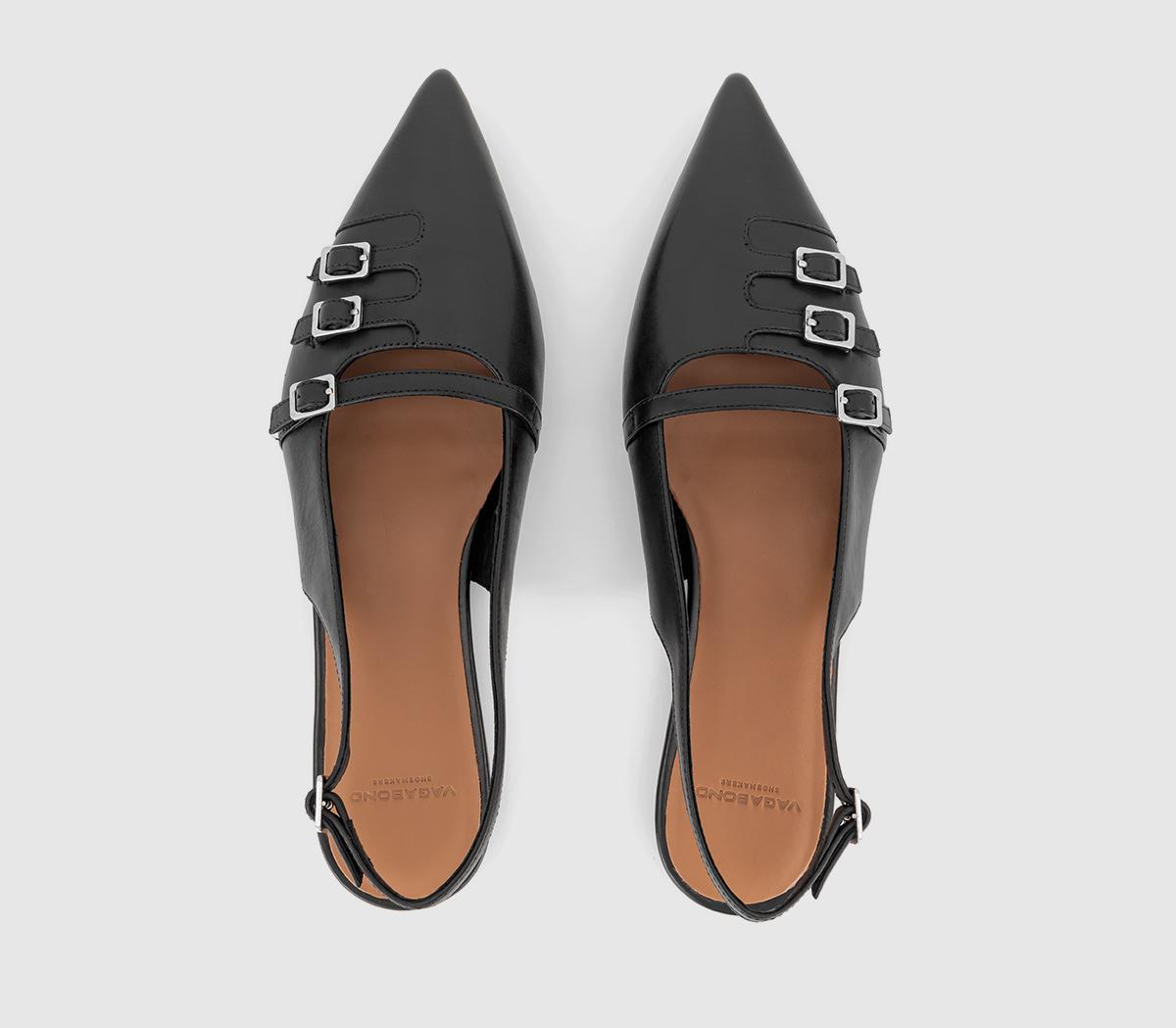 Vagabond Shoemakers Hermine Slingbacks Black - Flat Shoes for Women
