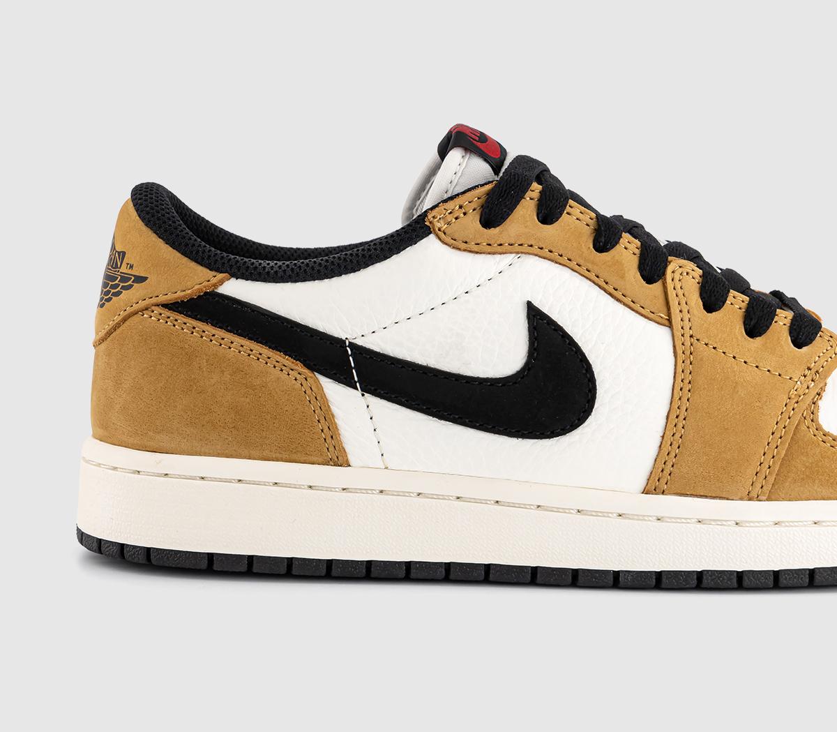 Jordan Air Jordan 1 Low OG Sail Black Golden Harvest Gym Red