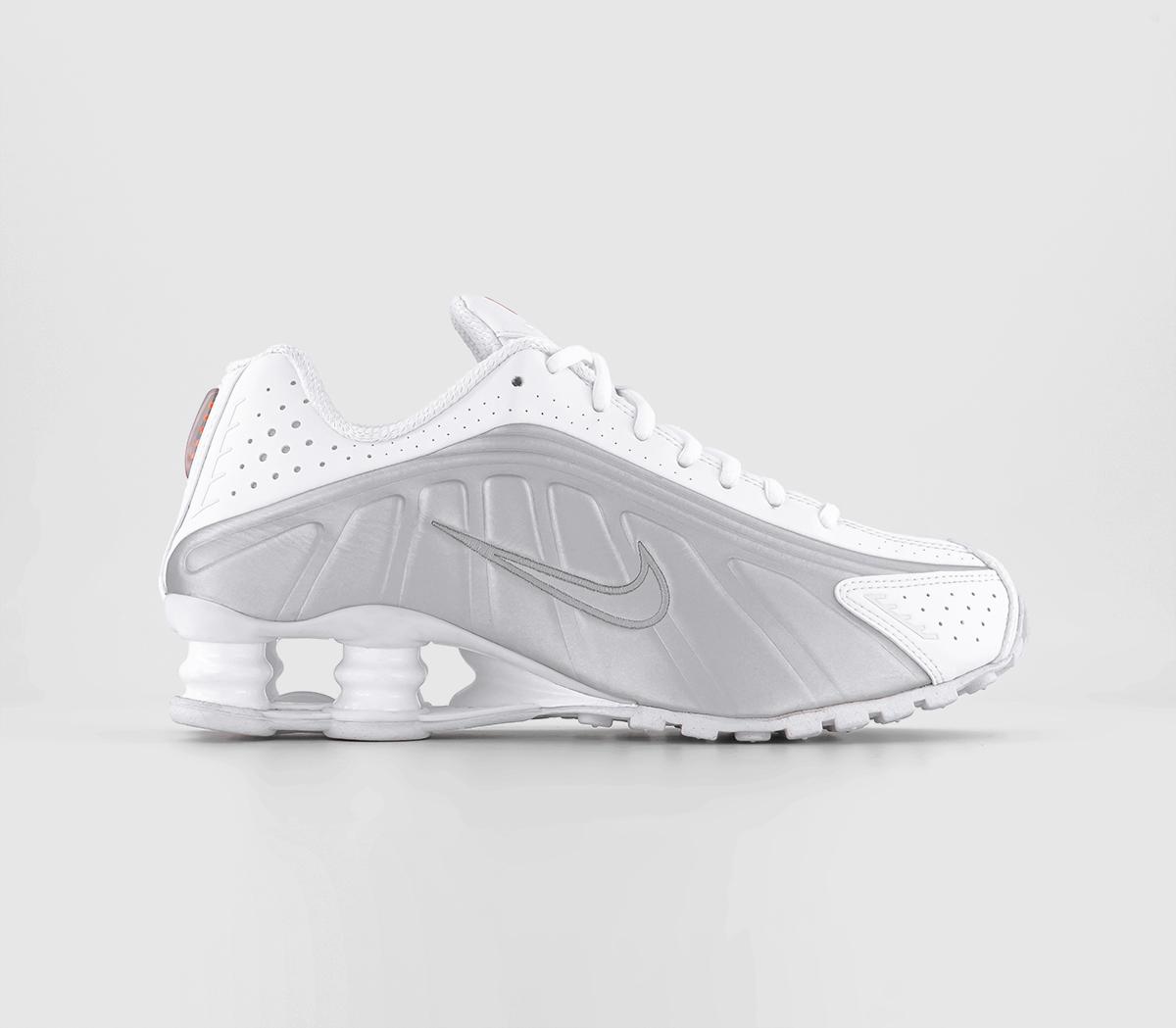 Orange and white nike shox best sale