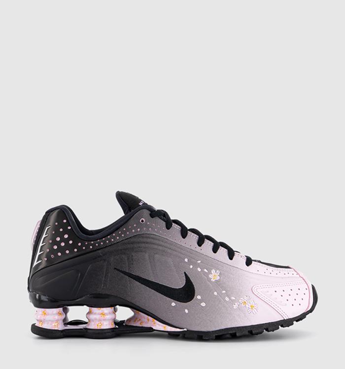 Nike Shox R4 Trainers Black Black Black Max Orange - Men's