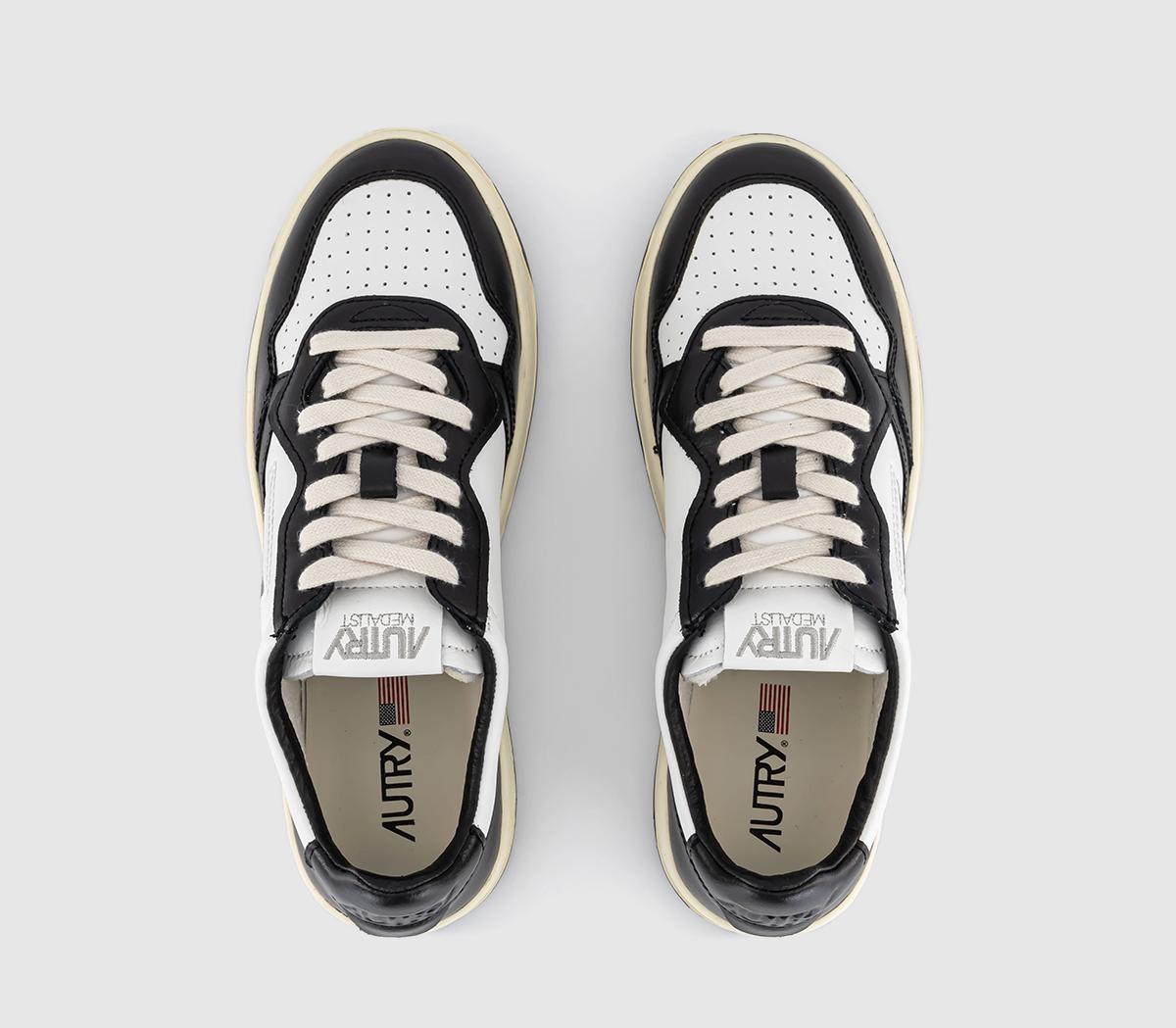 AUTRYMedalist Low TrainersLeather White Black Black F