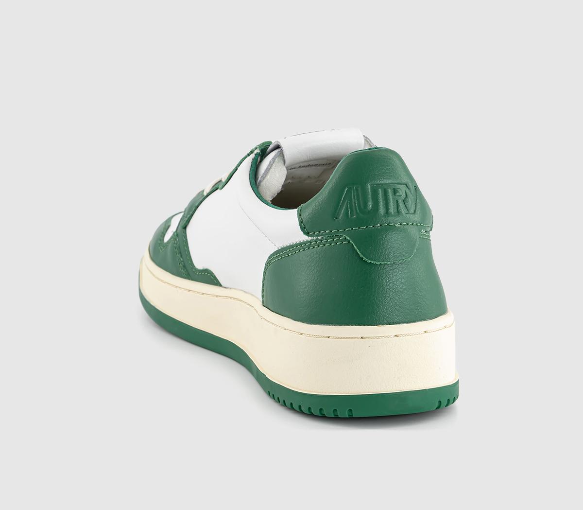 AUTRY Medalist Low Trainers Leather White Green Green - Men's Trainers