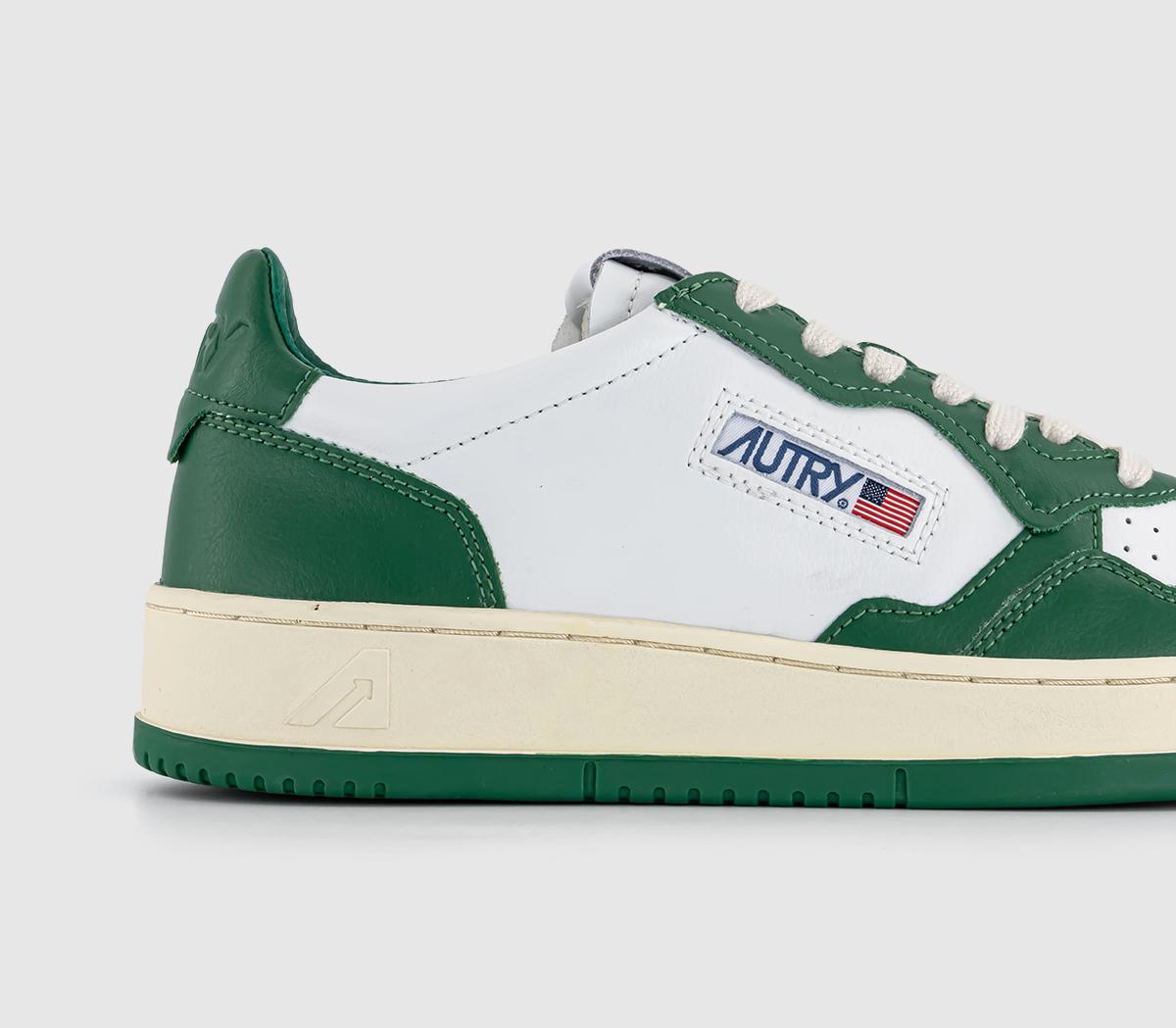 AUTRYMedalist Low TrainersLeather White Green Green