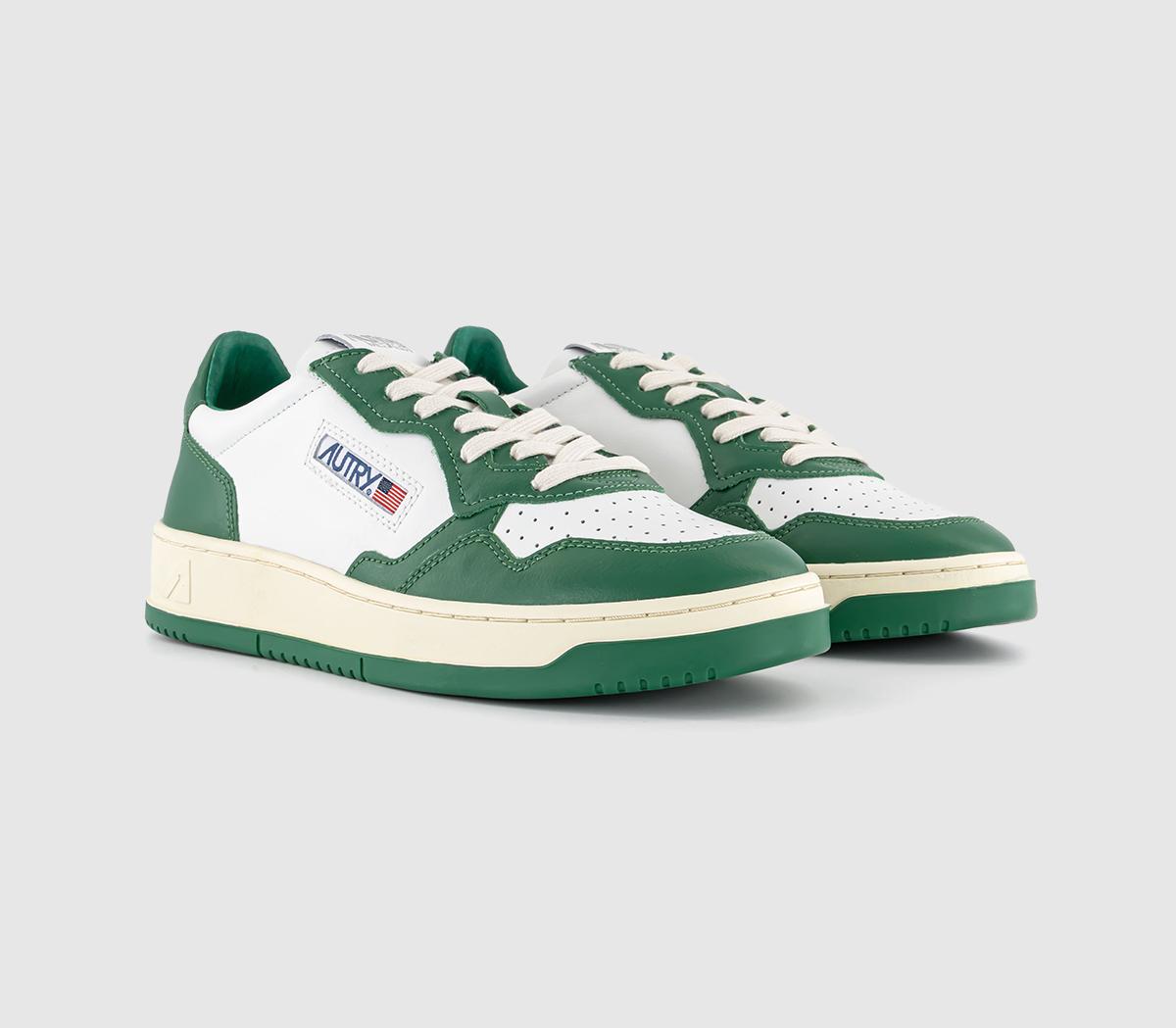 AUTRYMedalist Low TrainersLeather White Green Green