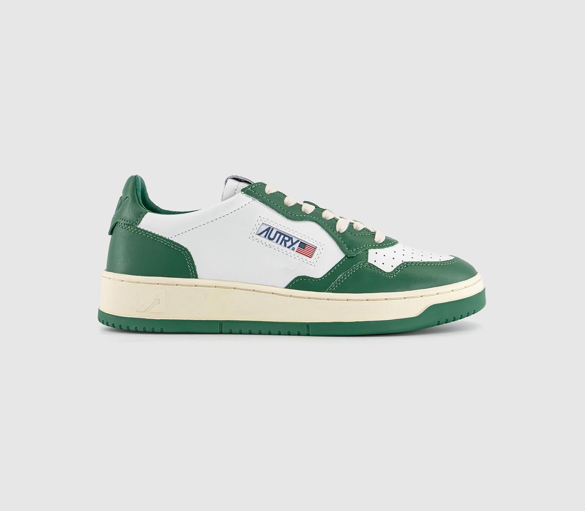 AUTRYMedalist Low TrainersLeather White Green Green