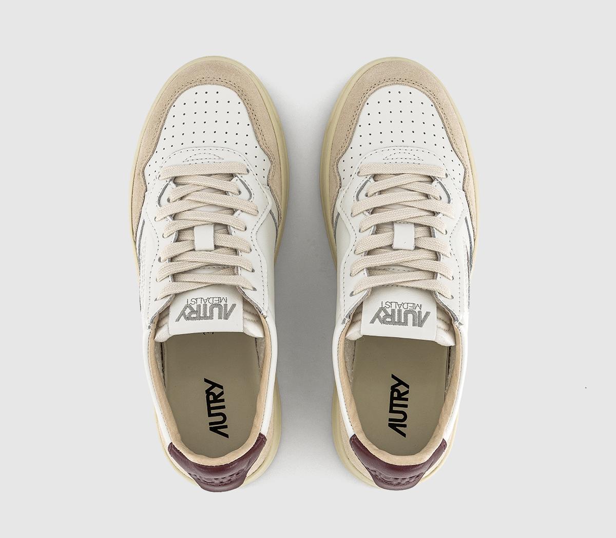 AUTRYMedalist Low TrainersWhite Burgundy F