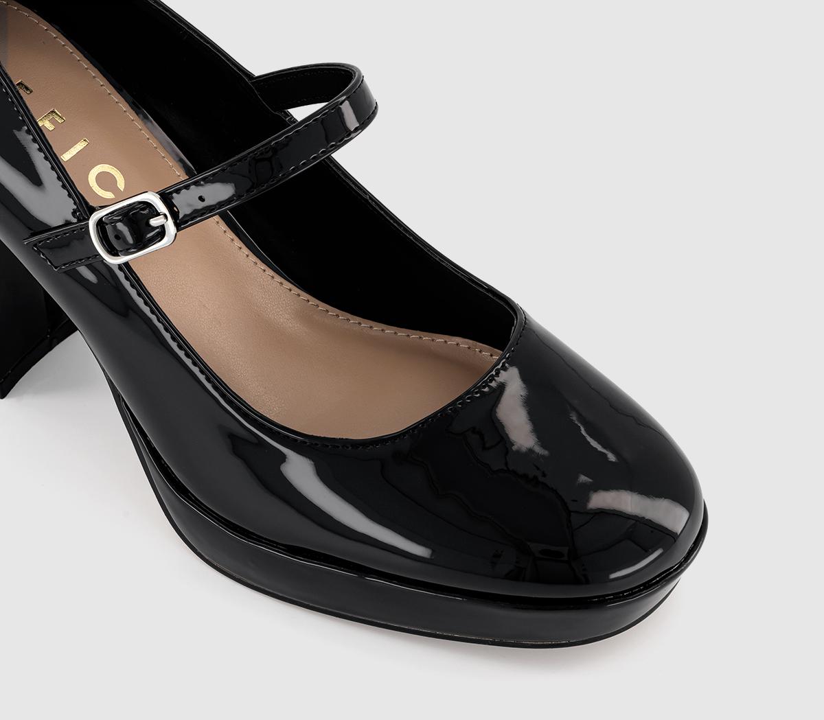 OFFICEHazy Closed Toe Mary Jane PlatformsBlack Patent